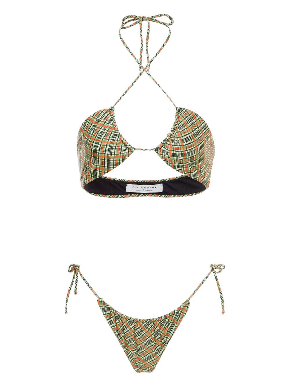 Philosophy Di Lorenzo Serafini checked bikini top - Green von Philosophy Di Lorenzo Serafini