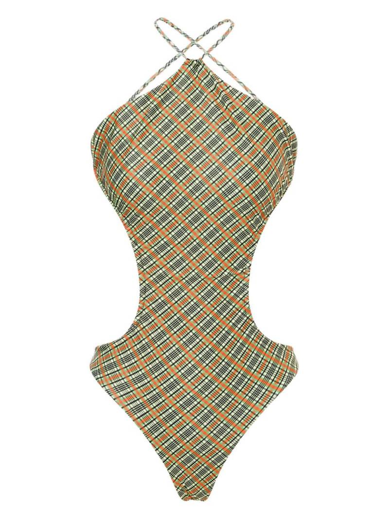 Philosophy Di Lorenzo Serafini checked cut-out swimsuit - Green von Philosophy Di Lorenzo Serafini