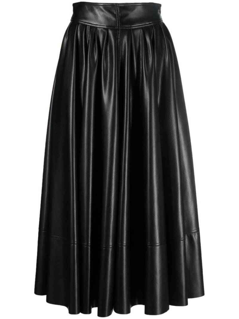 Philosophy Di Lorenzo Serafini coated-finish flared skirt - Black von Philosophy Di Lorenzo Serafini