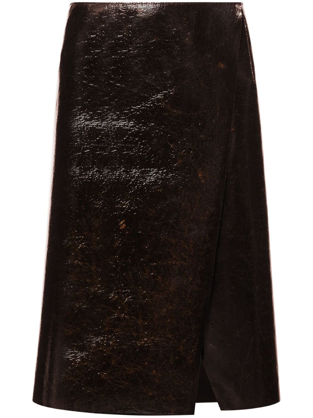 Philosophy Di Lorenzo Serafini coated wool-blend midi skirt - Brown von Philosophy Di Lorenzo Serafini