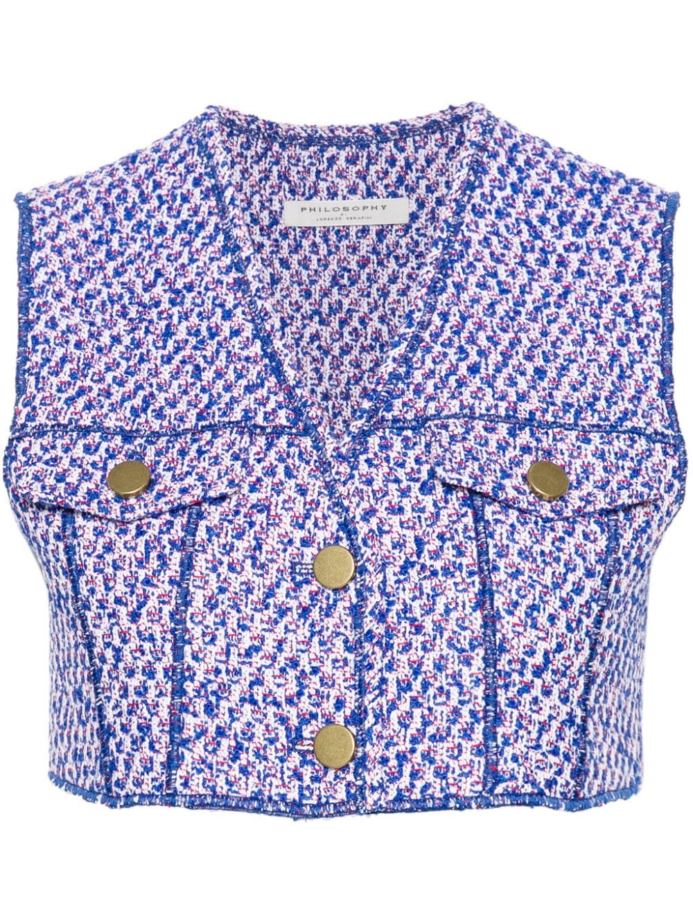 Philosophy Di Lorenzo Serafini cropped bouclé vest - Blue von Philosophy Di Lorenzo Serafini