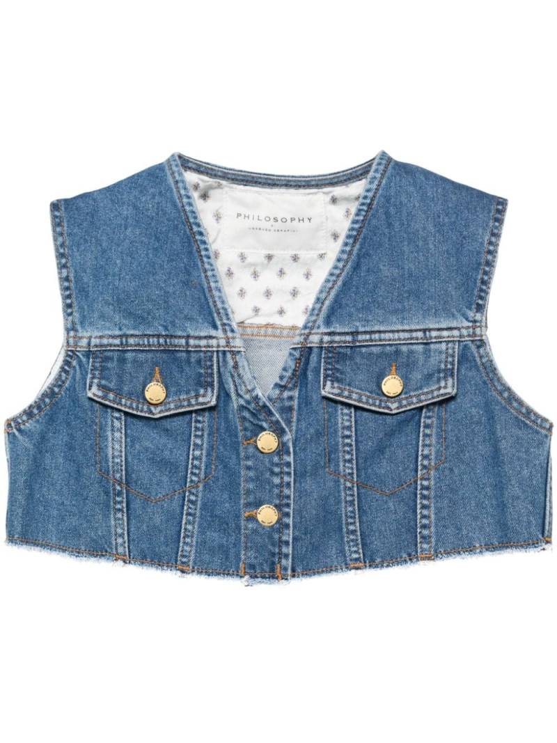 Philosophy Di Lorenzo Serafini cropped denim gilet - Blue von Philosophy Di Lorenzo Serafini