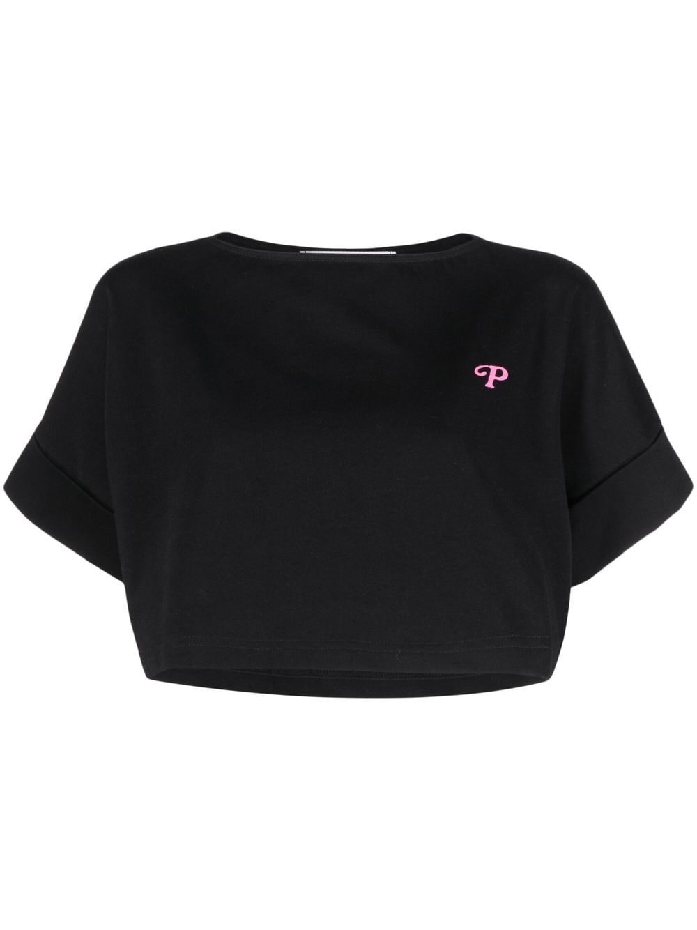 Philosophy Di Lorenzo Serafini cropped logo-print T-shirt - Black von Philosophy Di Lorenzo Serafini