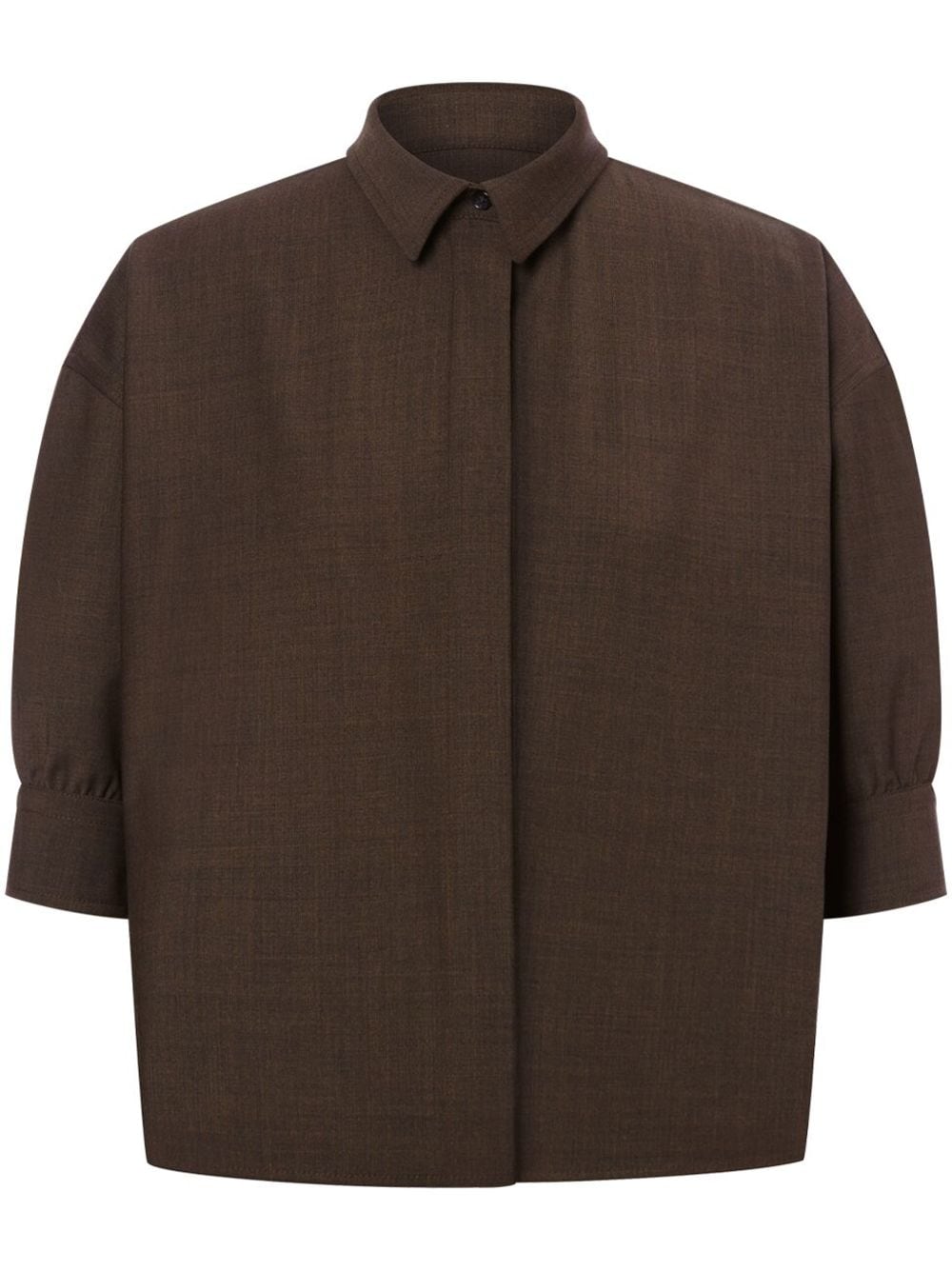 Philosophy Di Lorenzo Serafini cropped short-sleeve shirt - Brown von Philosophy Di Lorenzo Serafini