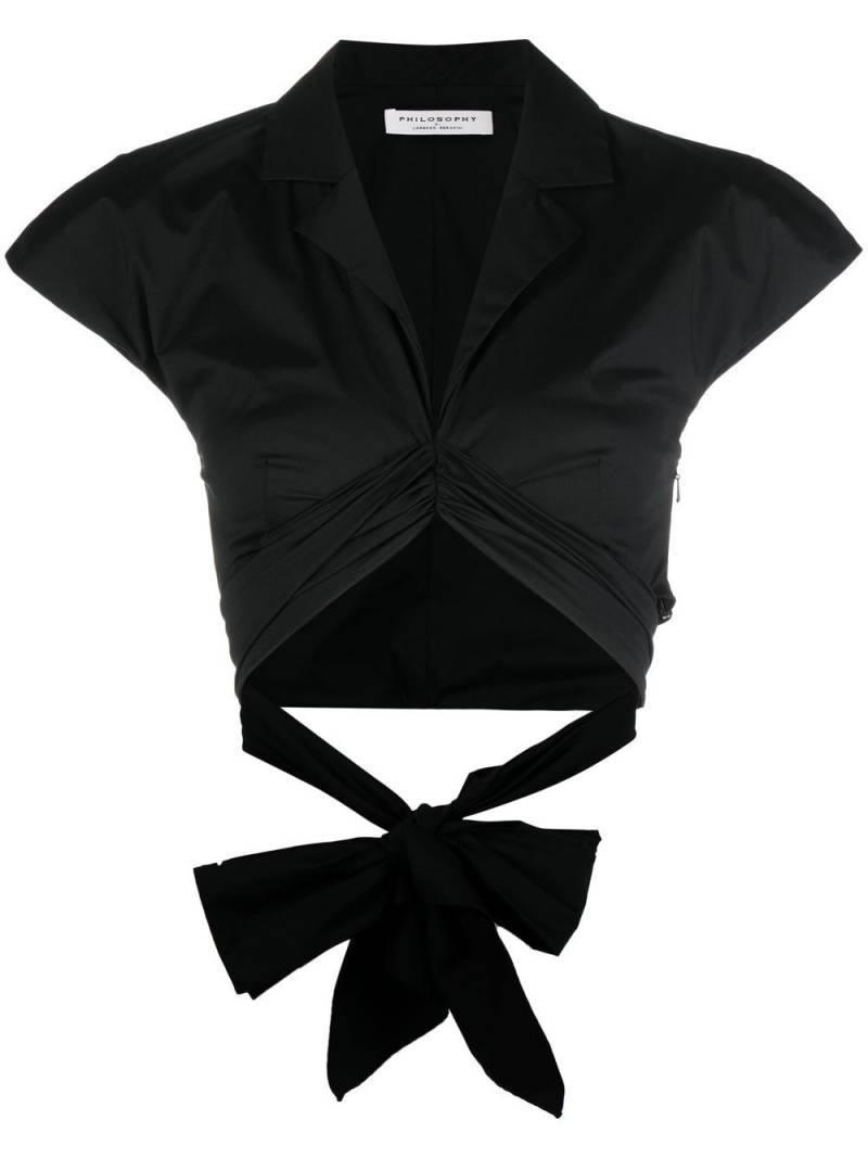 Philosophy Di Lorenzo Serafini cropped taffeta blouse - Black von Philosophy Di Lorenzo Serafini