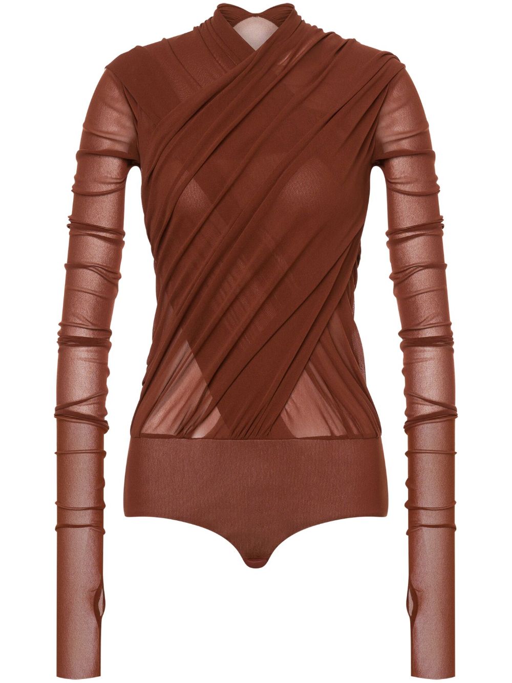 Philosophy Di Lorenzo Serafini crossover-strap semi-sheer top - Brown von Philosophy Di Lorenzo Serafini