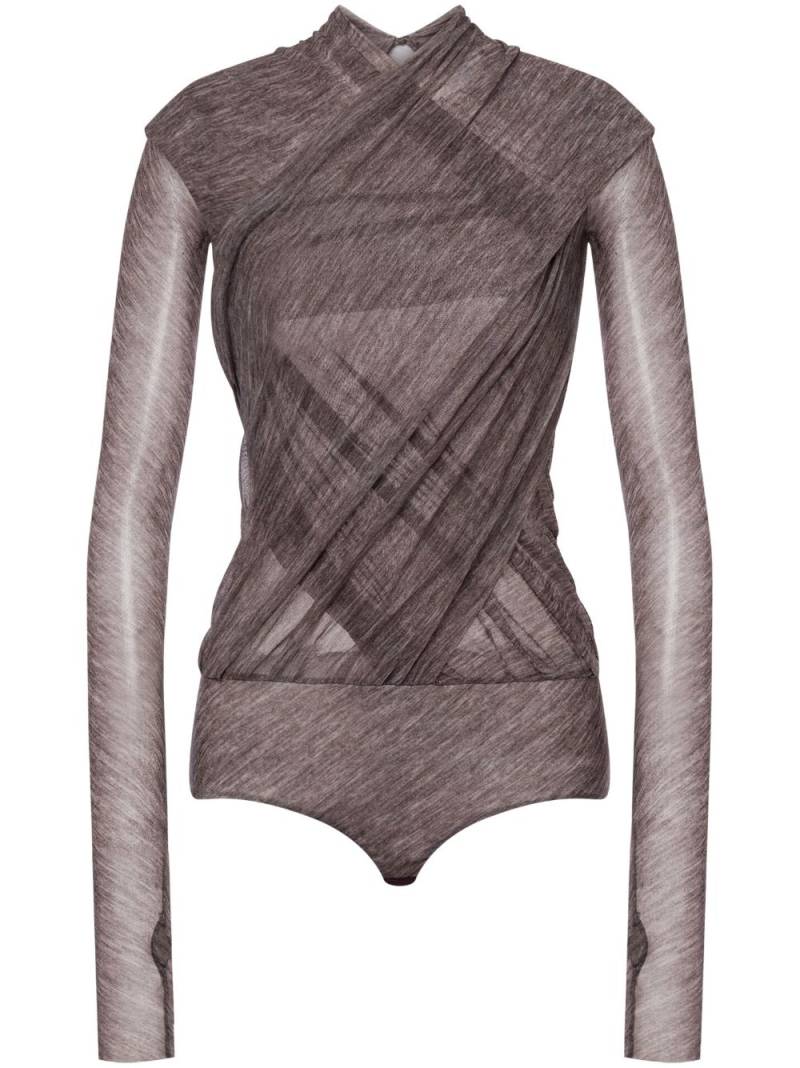 Philosophy Di Lorenzo Serafini crossover-strap semi-sheer top - Grey von Philosophy Di Lorenzo Serafini