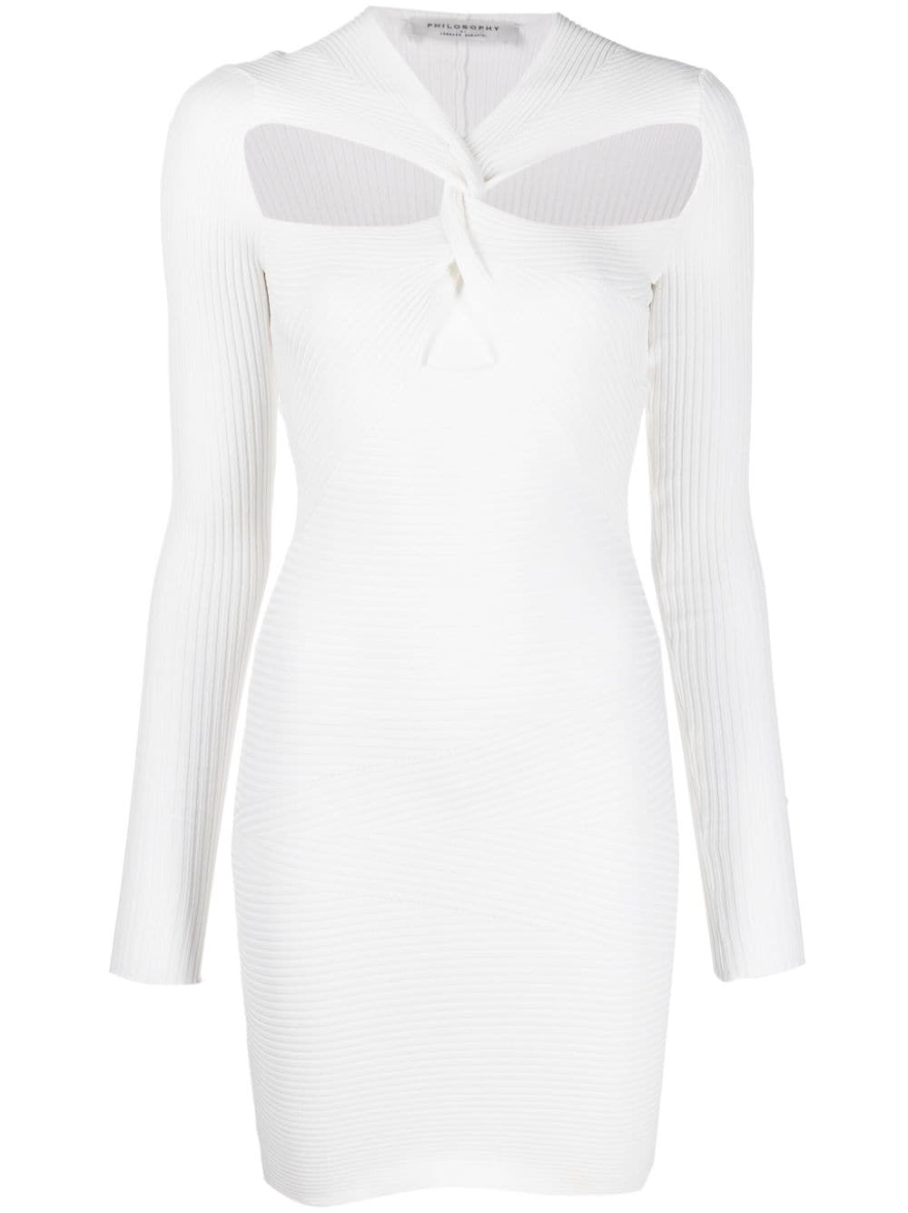 Philosophy Di Lorenzo Serafini cut-out detail ribbed mini dress - White von Philosophy Di Lorenzo Serafini