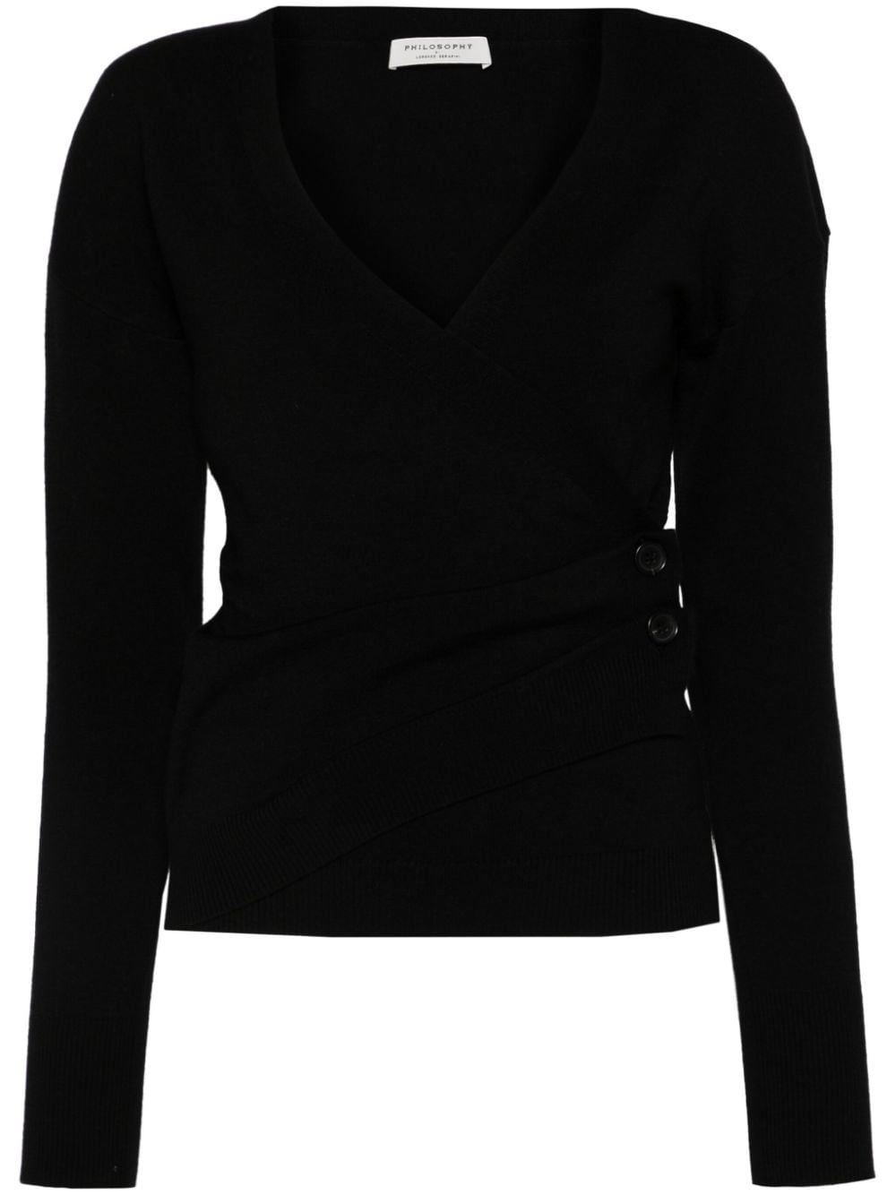 Philosophy Di Lorenzo Serafini draped-detailing cardigan - Black von Philosophy Di Lorenzo Serafini