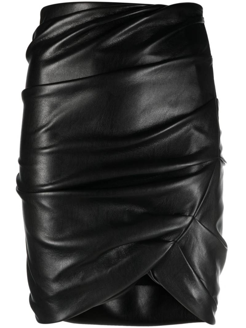 Philosophy Di Lorenzo Serafini draped faux-leather miniskirt - Black von Philosophy Di Lorenzo Serafini