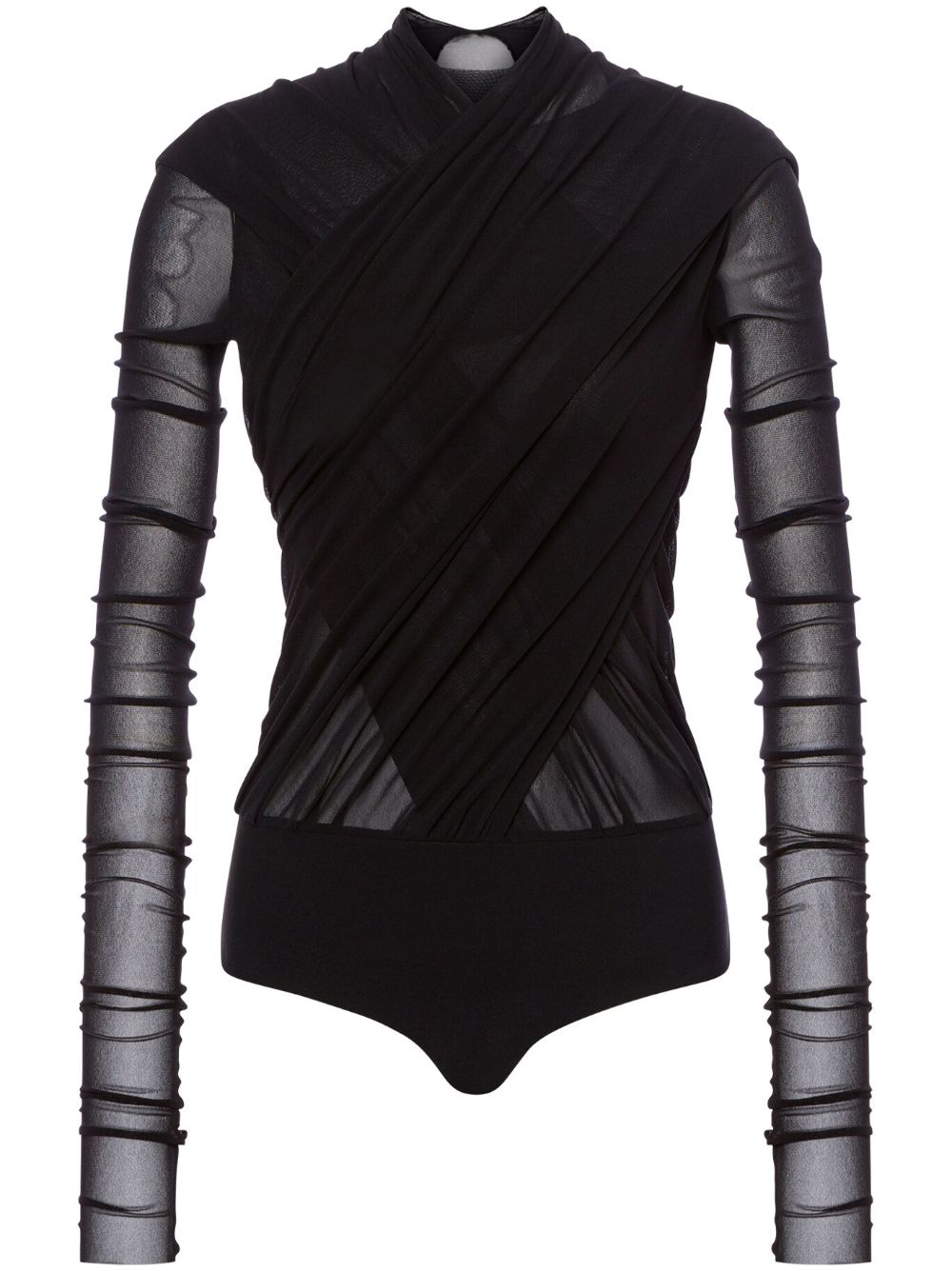 Philosophy Di Lorenzo Serafini draped long-sleeve bodysuit - Black von Philosophy Di Lorenzo Serafini