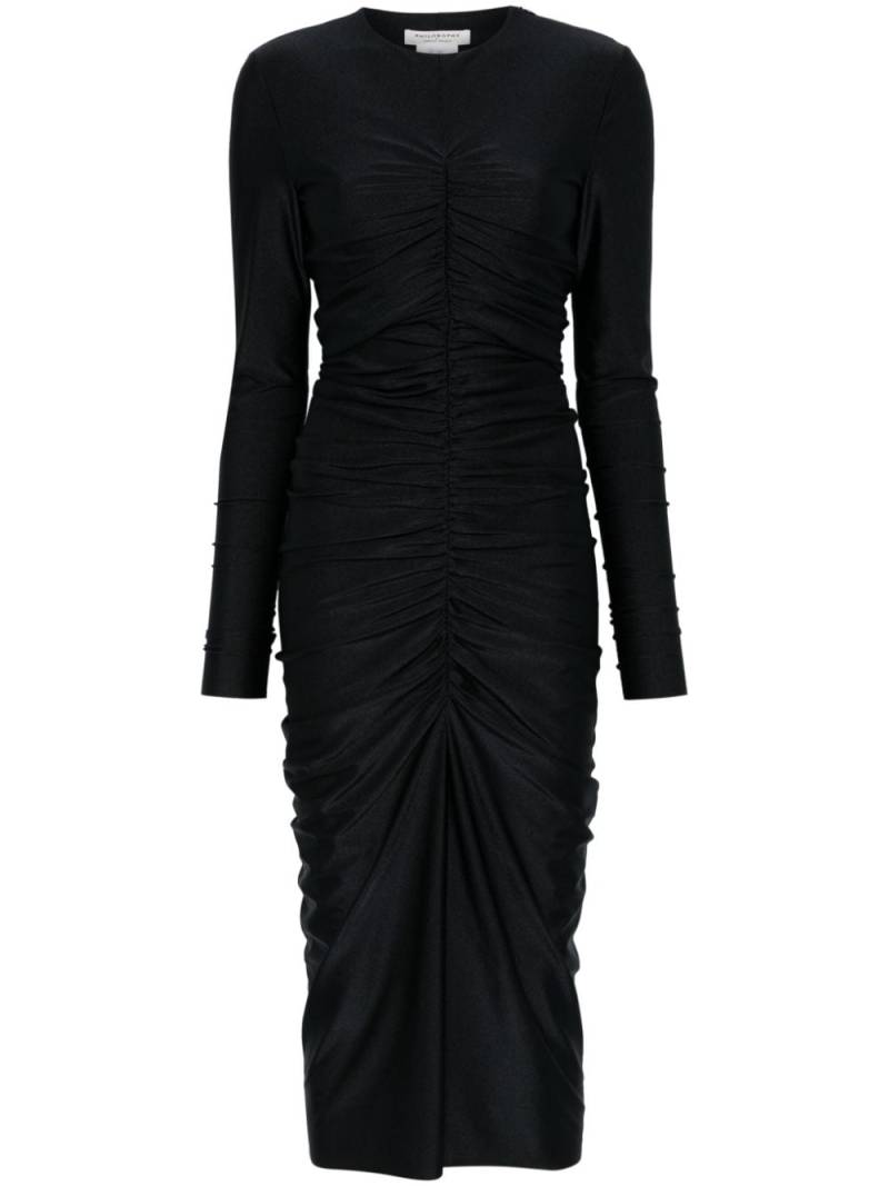 Philosophy Di Lorenzo Serafini draped midi dress - Black von Philosophy Di Lorenzo Serafini