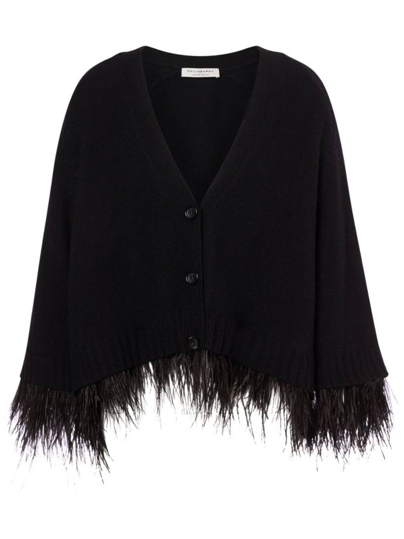 Philosophy Di Lorenzo Serafini feather-embellished cardigan - Black von Philosophy Di Lorenzo Serafini