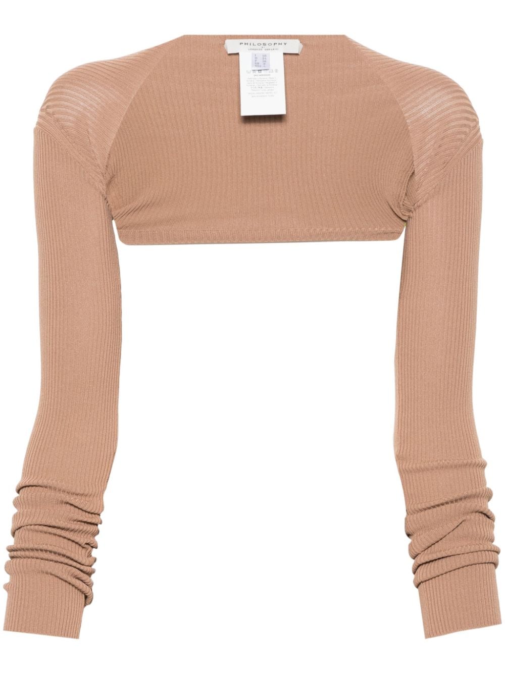 Philosophy Di Lorenzo Serafini fine-ribbed bolero sleeves - Neutrals von Philosophy Di Lorenzo Serafini