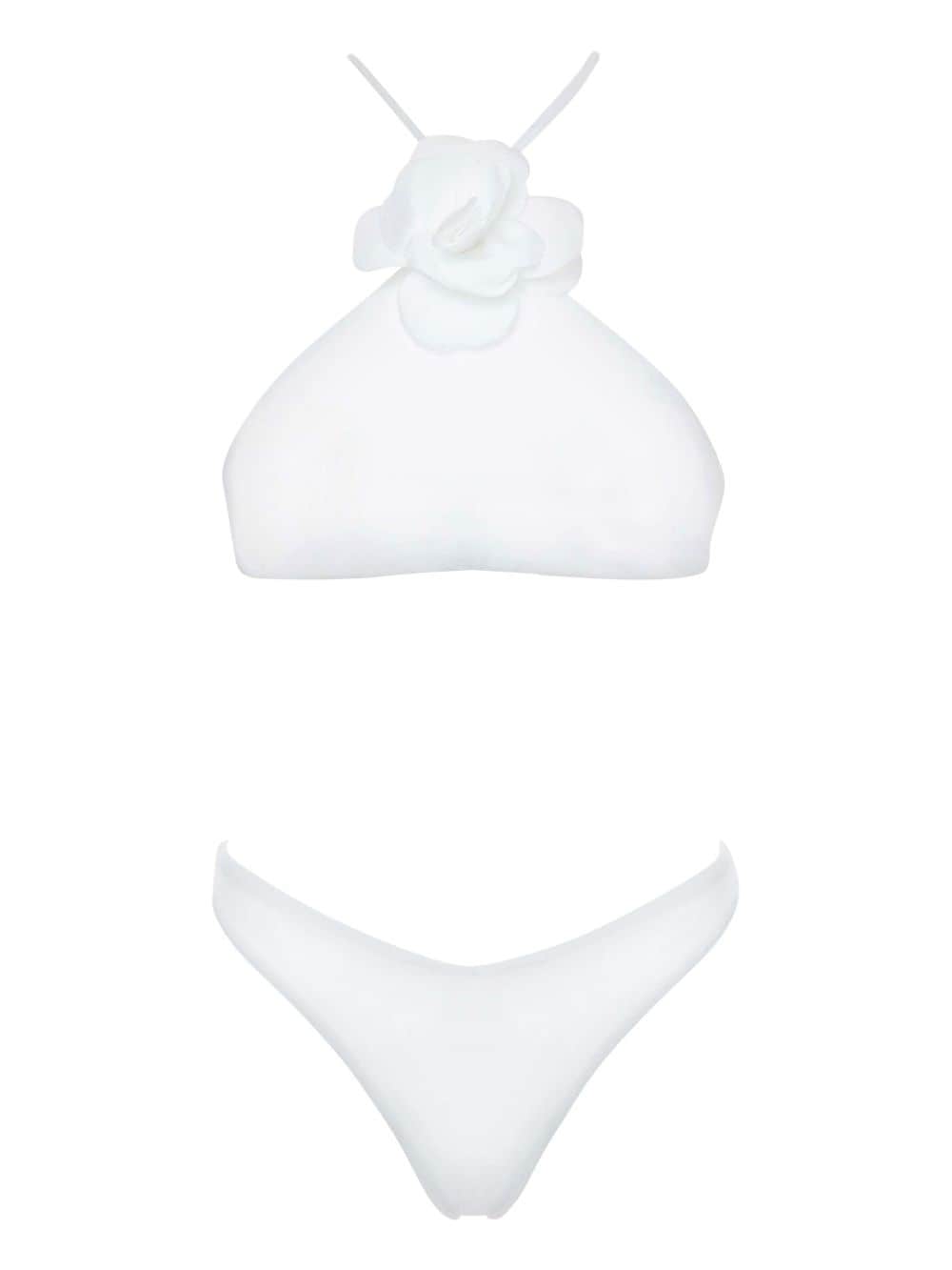 Philosophy Di Lorenzo Serafini floral-appliqué halterneck bikini set - White von Philosophy Di Lorenzo Serafini