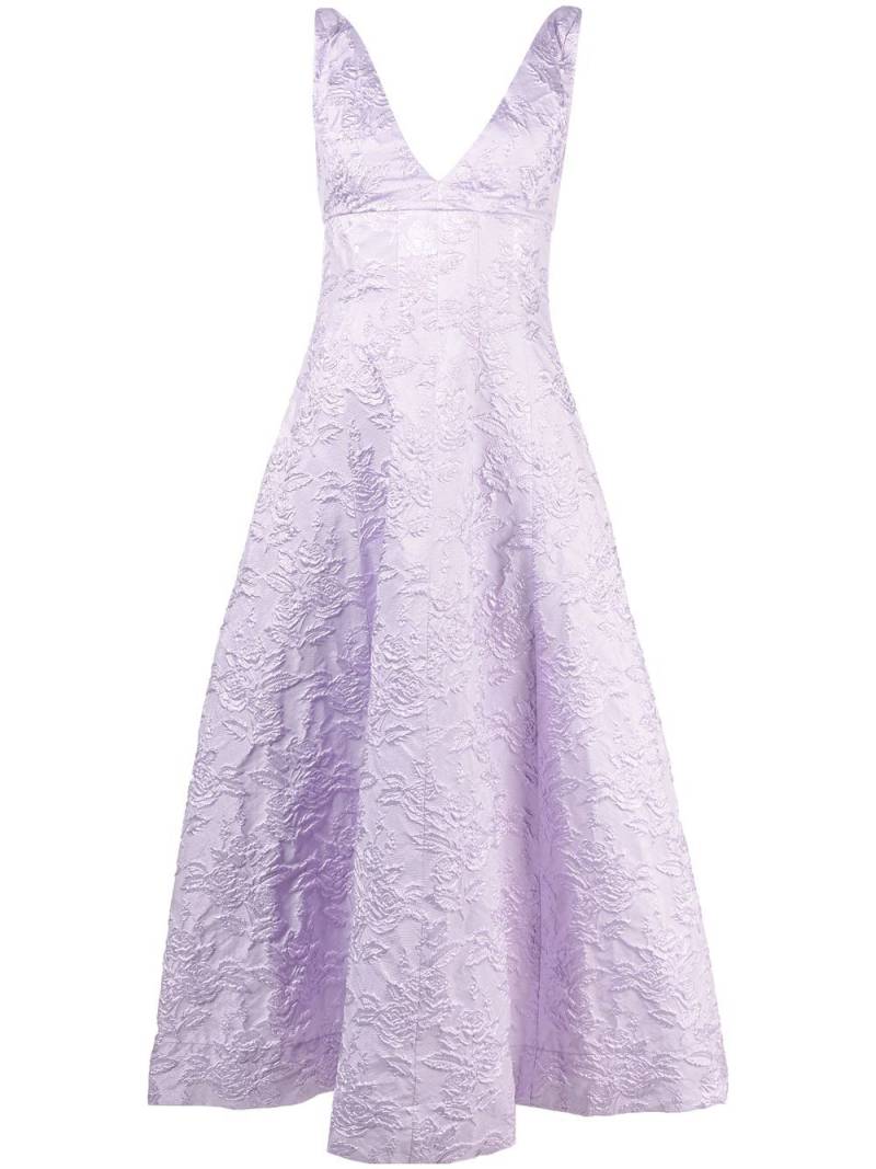 Philosophy Di Lorenzo Serafini floral-jacquard V-neck dress - Purple von Philosophy Di Lorenzo Serafini