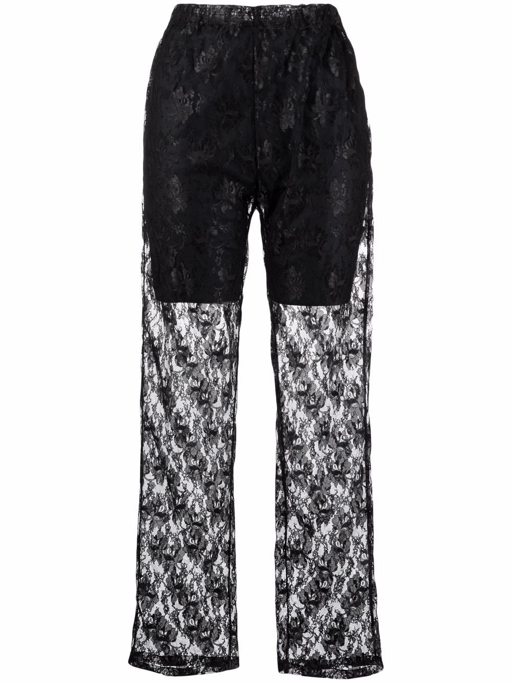 Philosophy Di Lorenzo Serafini floral lace-overlay trousers - Black von Philosophy Di Lorenzo Serafini