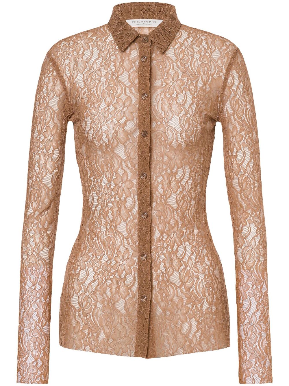 Philosophy Di Lorenzo Serafini floral-lace shirt - Brown von Philosophy Di Lorenzo Serafini