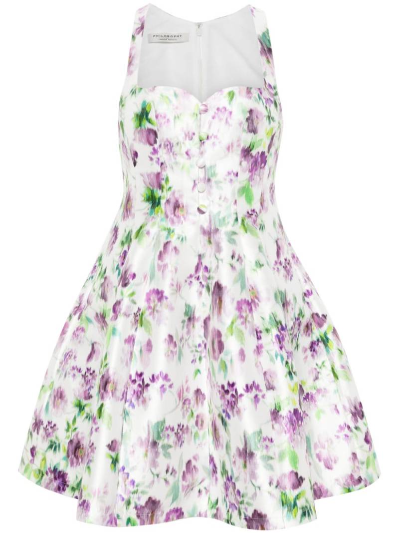 Philosophy Di Lorenzo Serafini floral-print flared minidress - White von Philosophy Di Lorenzo Serafini