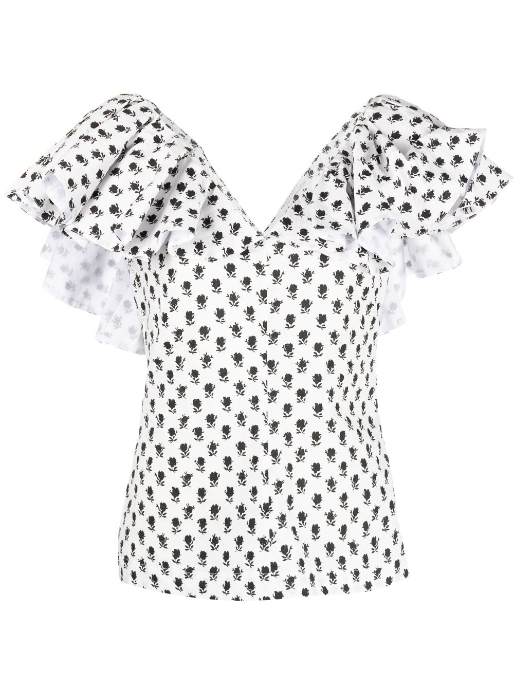 Philosophy Di Lorenzo Serafini floral-print ruffled top - White von Philosophy Di Lorenzo Serafini