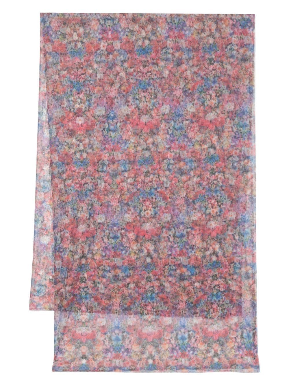 Philosophy Di Lorenzo Serafini floral-print semi-sheer scarf - Blue von Philosophy Di Lorenzo Serafini