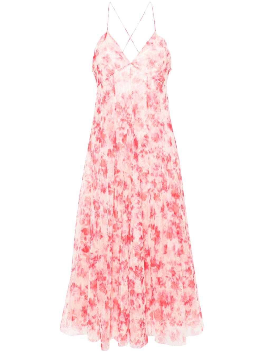 Philosophy Di Lorenzo Serafini floral-print tulle midi dress - Pink von Philosophy Di Lorenzo Serafini