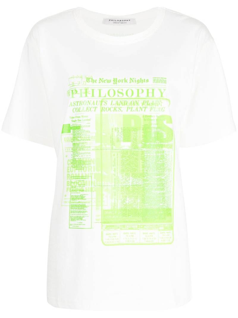 Philosophy Di Lorenzo Serafini graphic logo-print cotton T-shirt - White von Philosophy Di Lorenzo Serafini