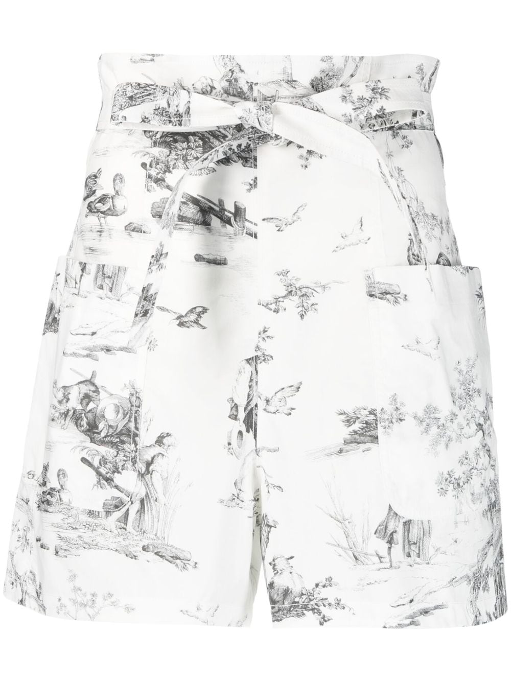 Philosophy Di Lorenzo Serafini graphic-print belted shorts - White von Philosophy Di Lorenzo Serafini