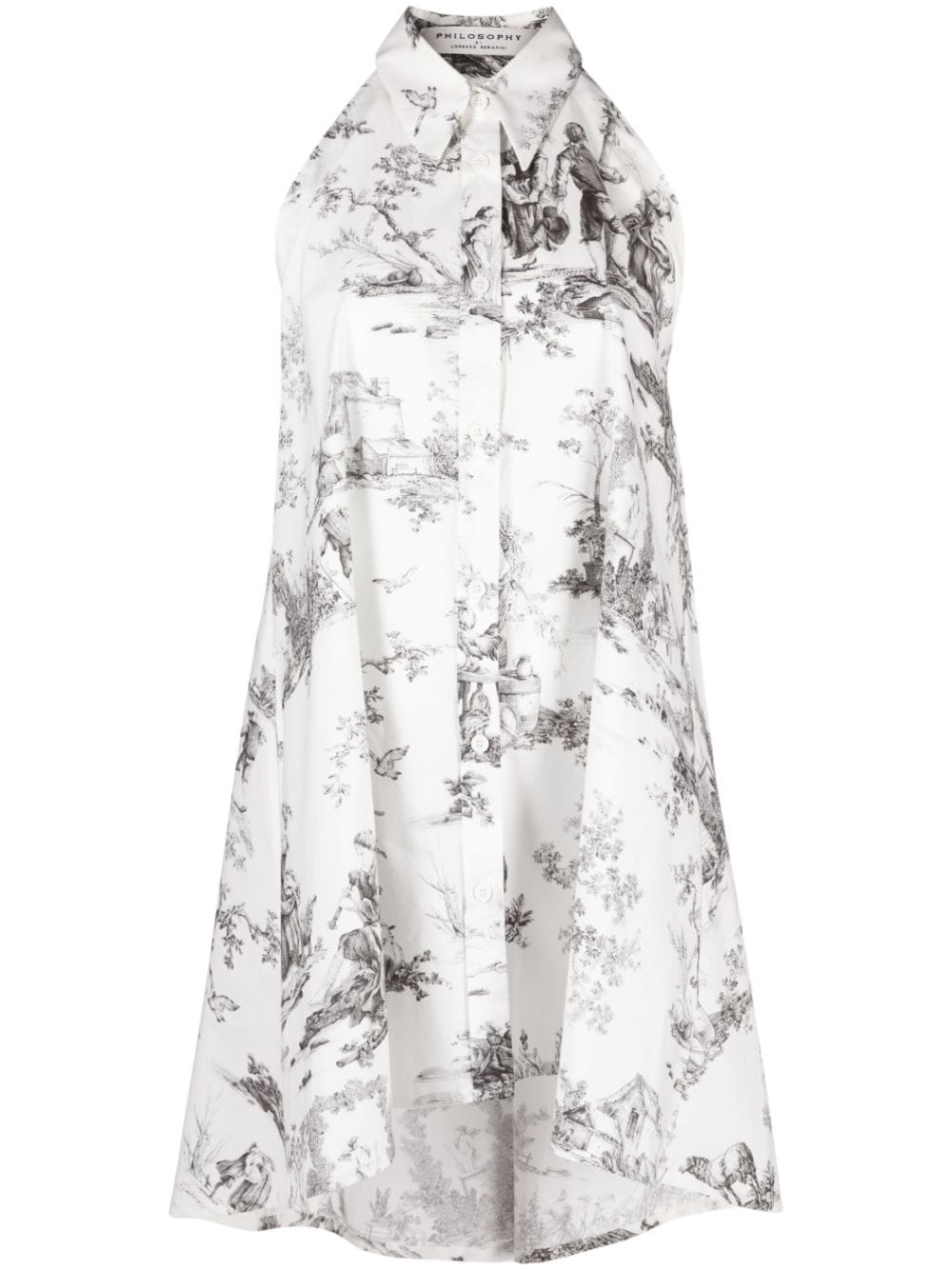 Philosophy Di Lorenzo Serafini graphic-print halterneck dress - White von Philosophy Di Lorenzo Serafini