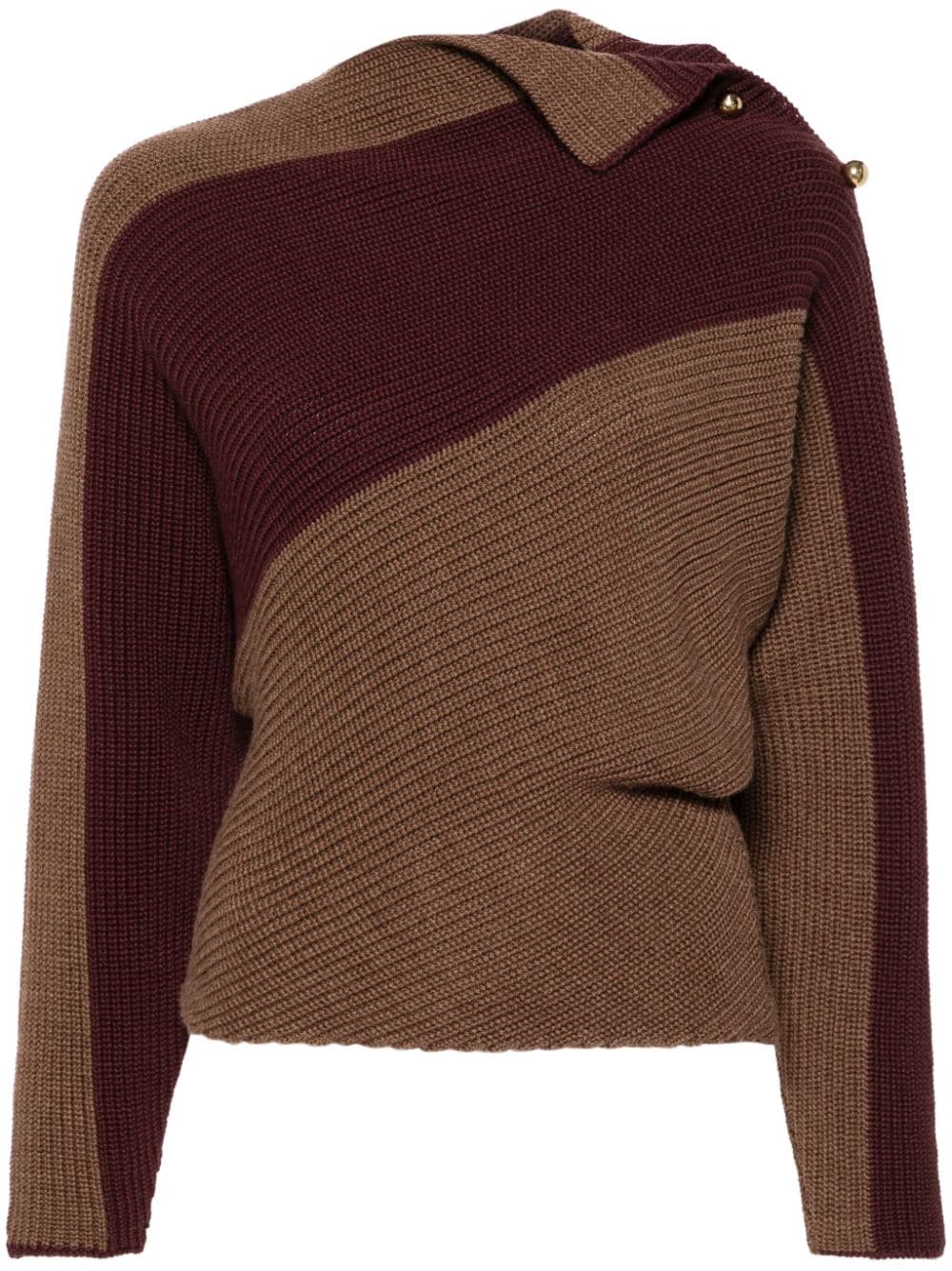 Philosophy Di Lorenzo Serafini high-neck colour-block jumper - Brown von Philosophy Di Lorenzo Serafini