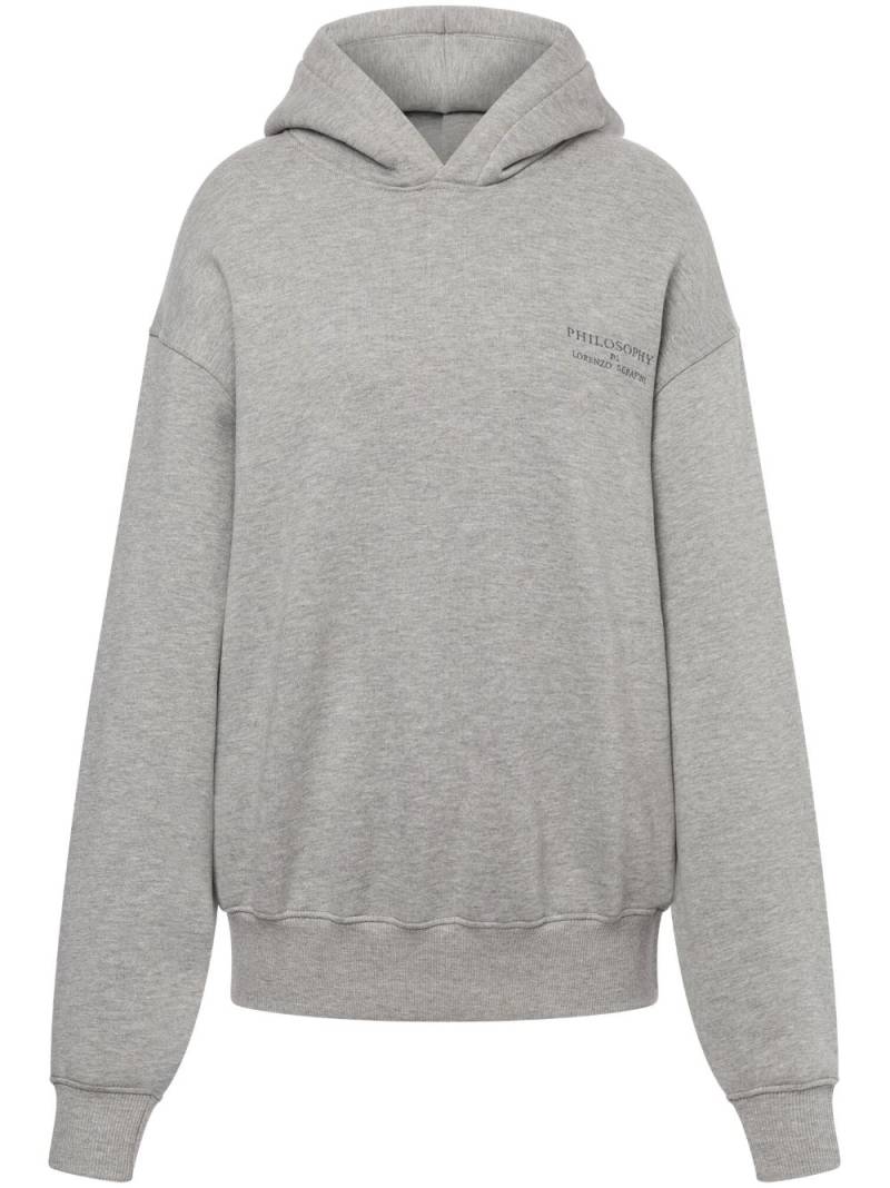 Philosophy Di Lorenzo Serafini logo-embroidered cotton hoodie - Grey von Philosophy Di Lorenzo Serafini