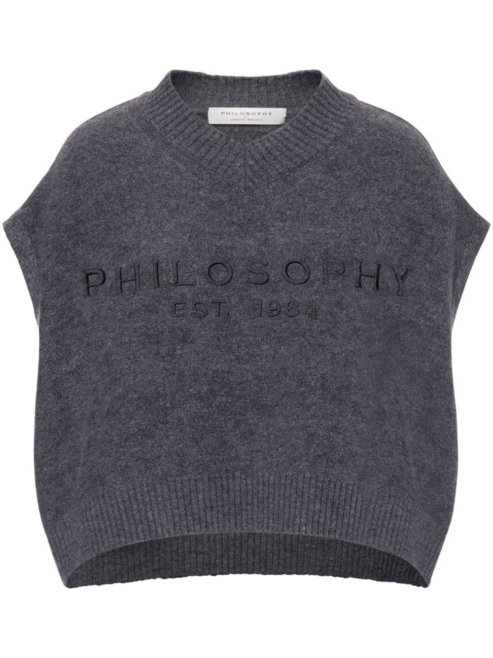 Philosophy Di Lorenzo Serafini logo-embroidered cropped vest - Grey von Philosophy Di Lorenzo Serafini