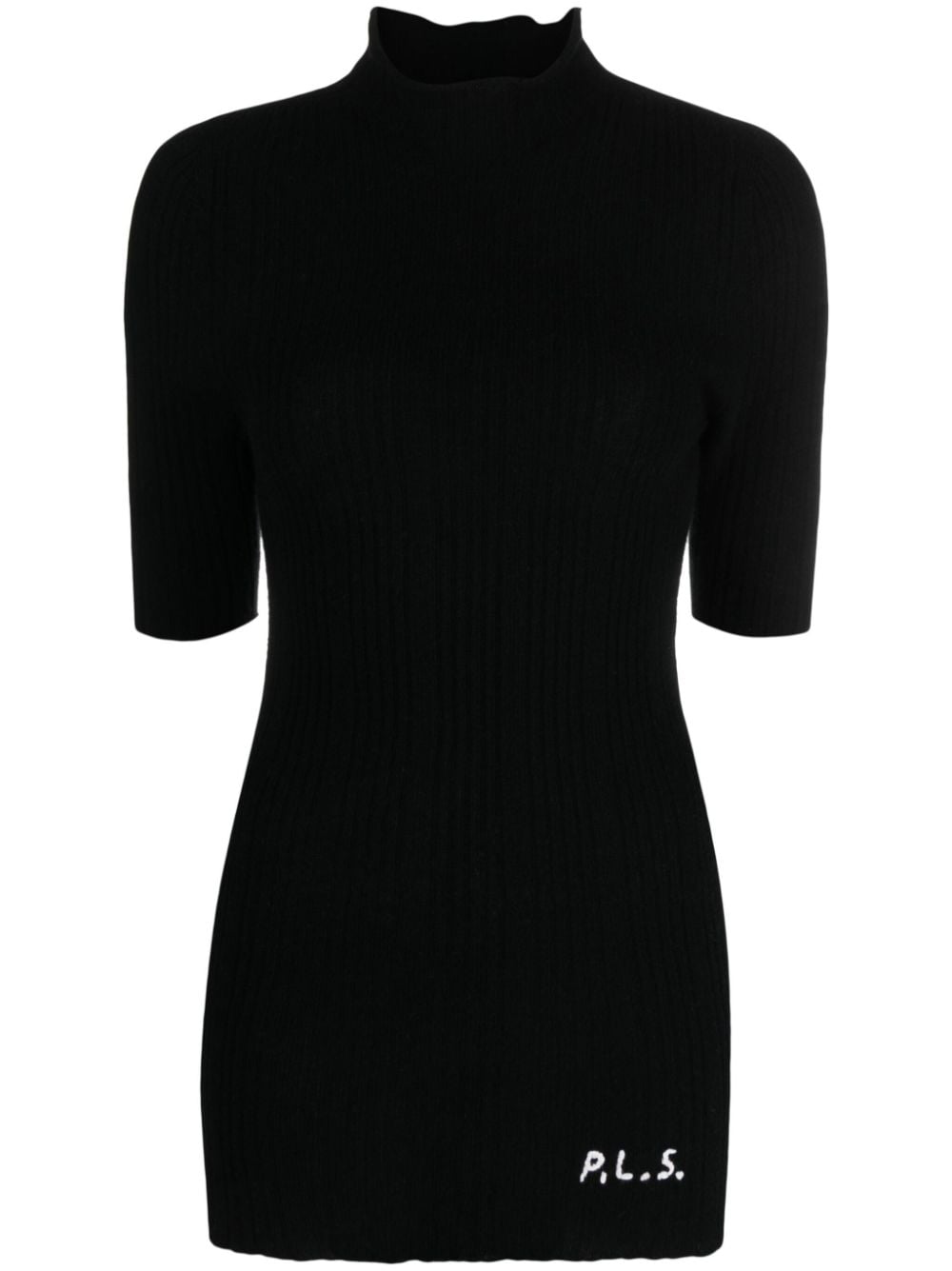 Philosophy Di Lorenzo Serafini logo-embroidered ribbed-knit top - Black von Philosophy Di Lorenzo Serafini