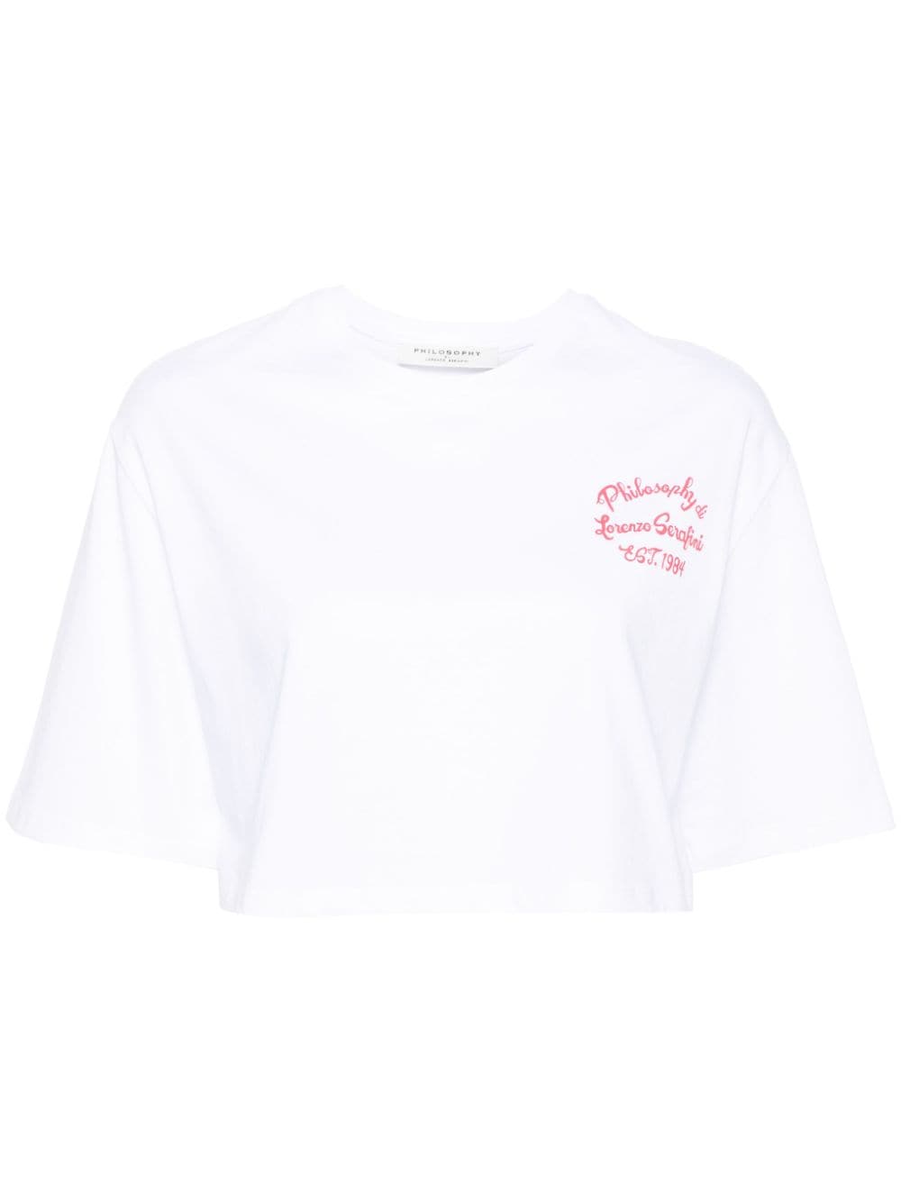 Philosophy Di Lorenzo Serafini logo-print cropped T-shirt - White von Philosophy Di Lorenzo Serafini