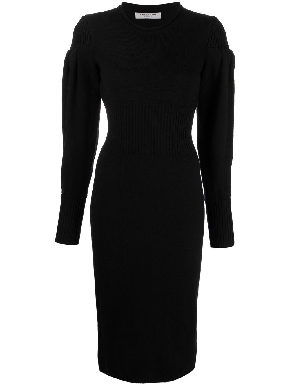 Philosophy Di Lorenzo Serafini long-sleeve knitted midi dress - Black von Philosophy Di Lorenzo Serafini