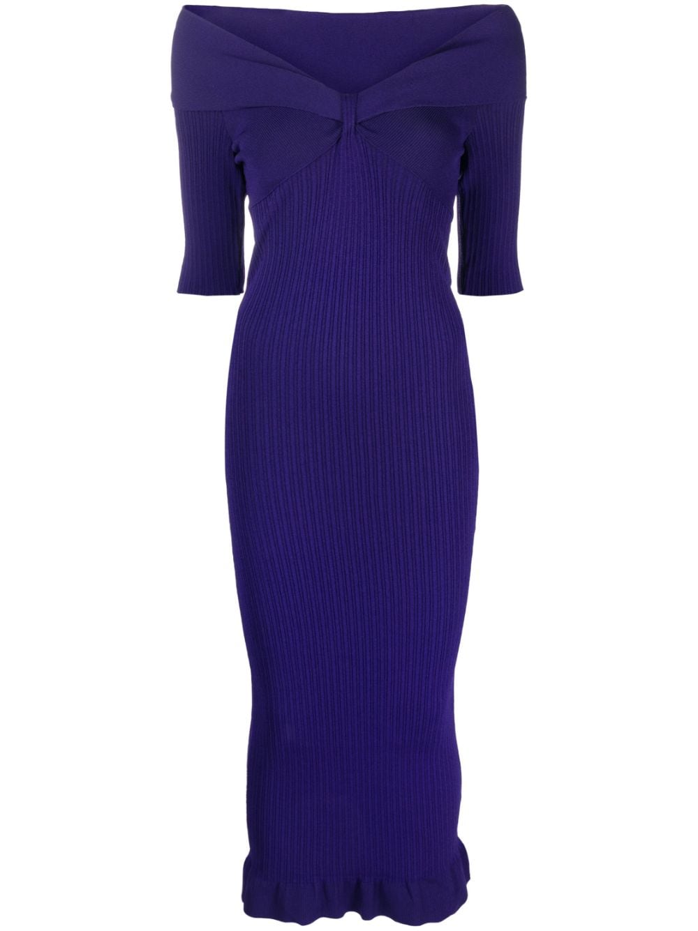 Philosophy Di Lorenzo Serafini off-shoulder knitted midi dress - Purple von Philosophy Di Lorenzo Serafini