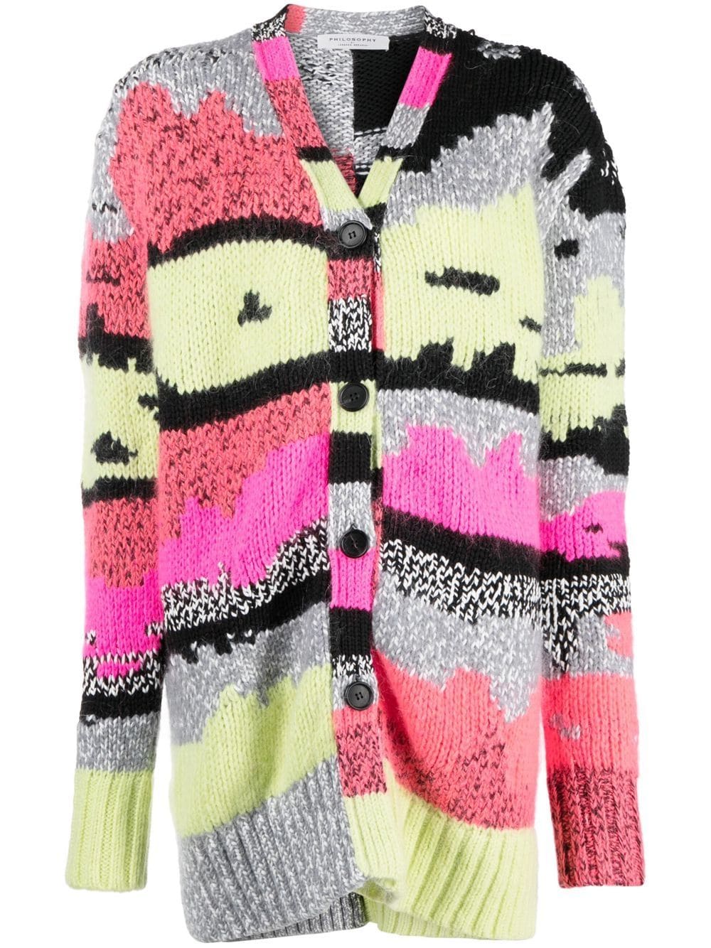 Philosophy Di Lorenzo Serafini patchwork knitted cardigan - Pink von Philosophy Di Lorenzo Serafini