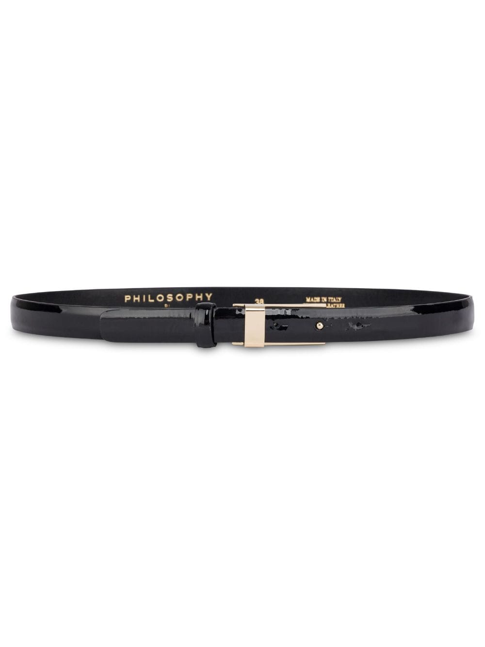 Philosophy Di Lorenzo Serafini patent-finish skinny leather belt - Black von Philosophy Di Lorenzo Serafini