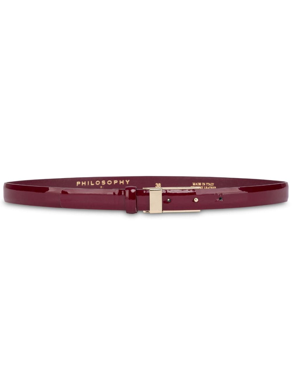 Philosophy Di Lorenzo Serafini patent-finish skinny leather belt - Red von Philosophy Di Lorenzo Serafini