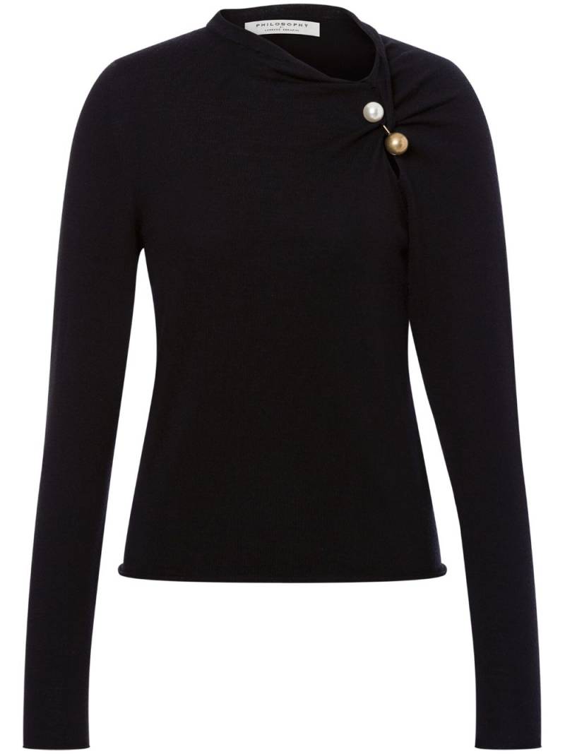 Philosophy Di Lorenzo Serafini pin-detail virgin wool jumper - Black von Philosophy Di Lorenzo Serafini