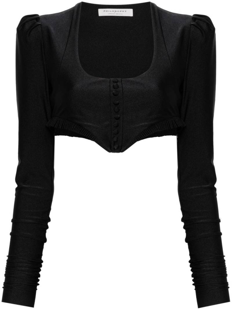 Philosophy Di Lorenzo Serafini pleated crop top - Black von Philosophy Di Lorenzo Serafini