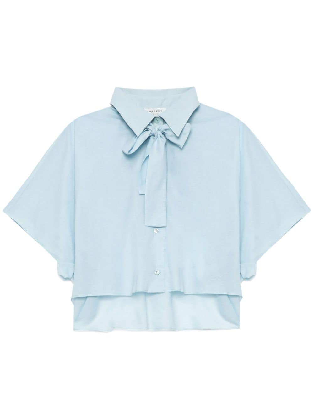 Philosophy Di Lorenzo Serafini pussy-bow cropped shirt - Blue von Philosophy Di Lorenzo Serafini