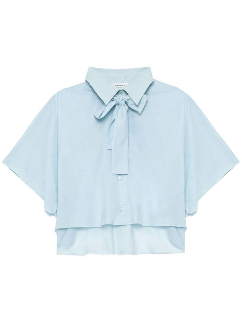 Philosophy Di Lorenzo Serafini pussy-bow cropped shirt - Blue von Philosophy Di Lorenzo Serafini