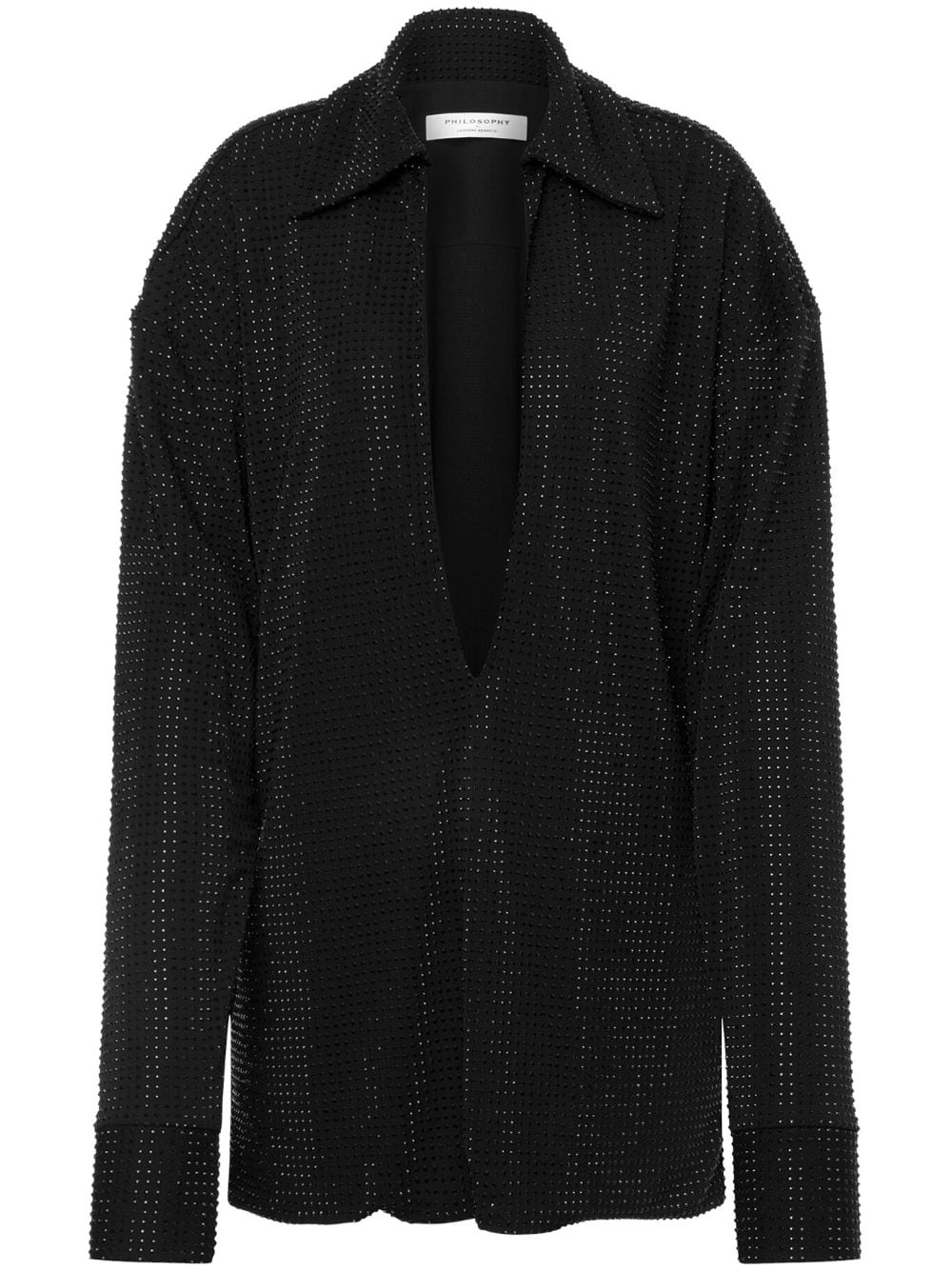 Philosophy Di Lorenzo Serafini rhinestoned V-neck blouse - Black von Philosophy Di Lorenzo Serafini