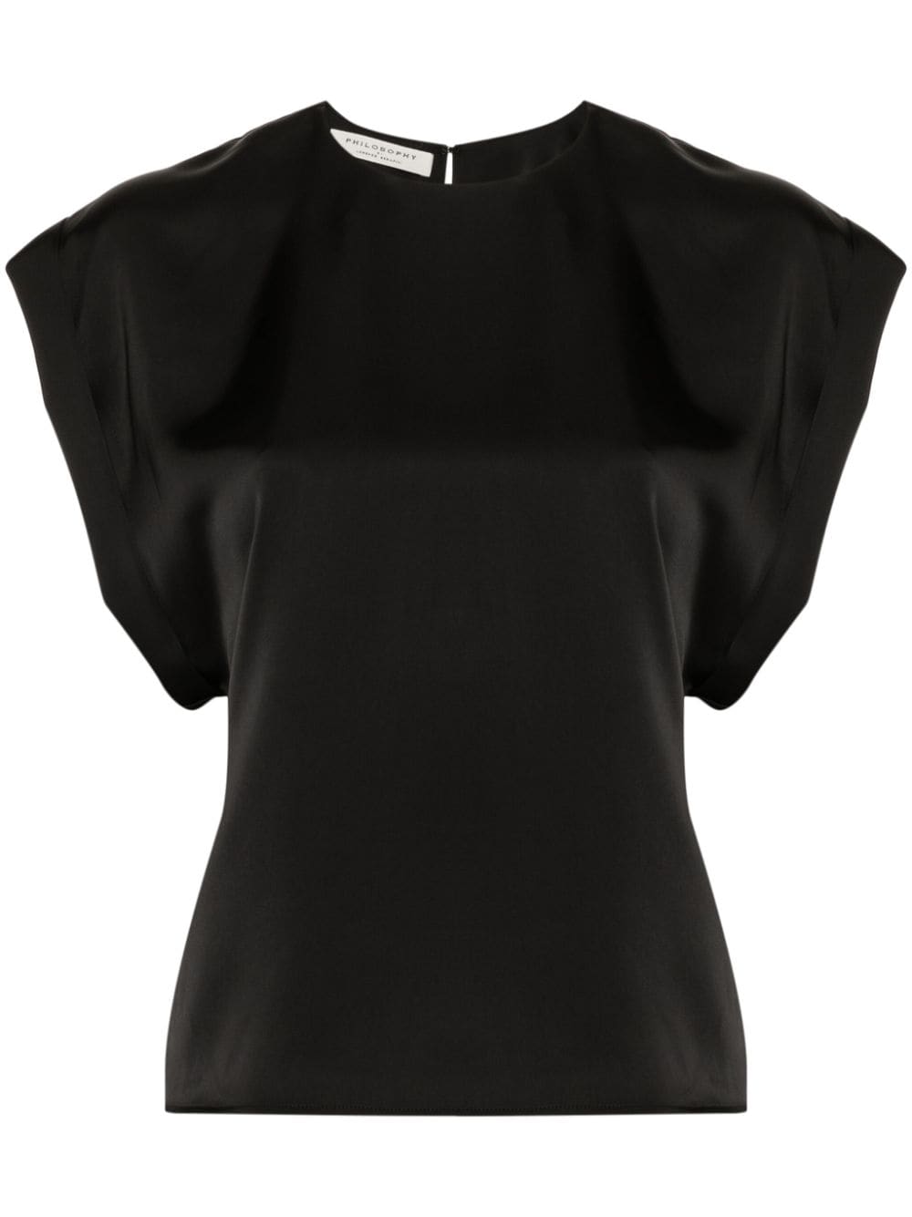 Philosophy Di Lorenzo Serafini round-neck satin blouse - Black von Philosophy Di Lorenzo Serafini