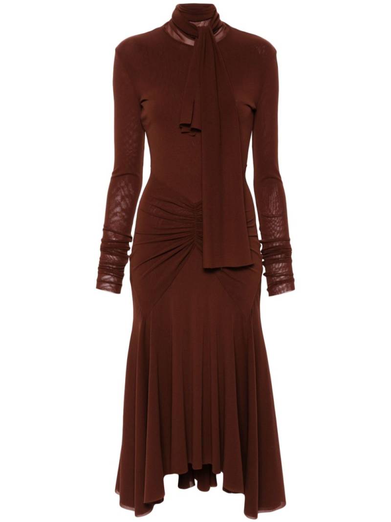 Philosophy Di Lorenzo Serafini ruched-detail long-sleeved dress - Brown von Philosophy Di Lorenzo Serafini