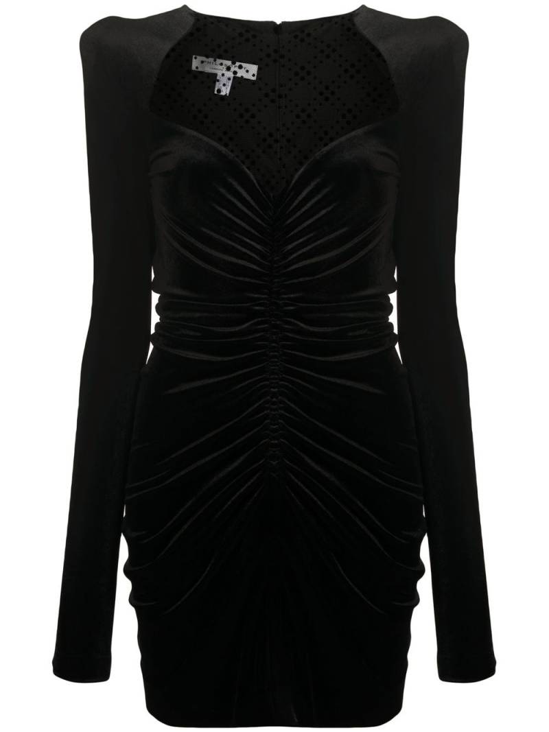 Philosophy Di Lorenzo Serafini ruched velvet mini dress - Black von Philosophy Di Lorenzo Serafini