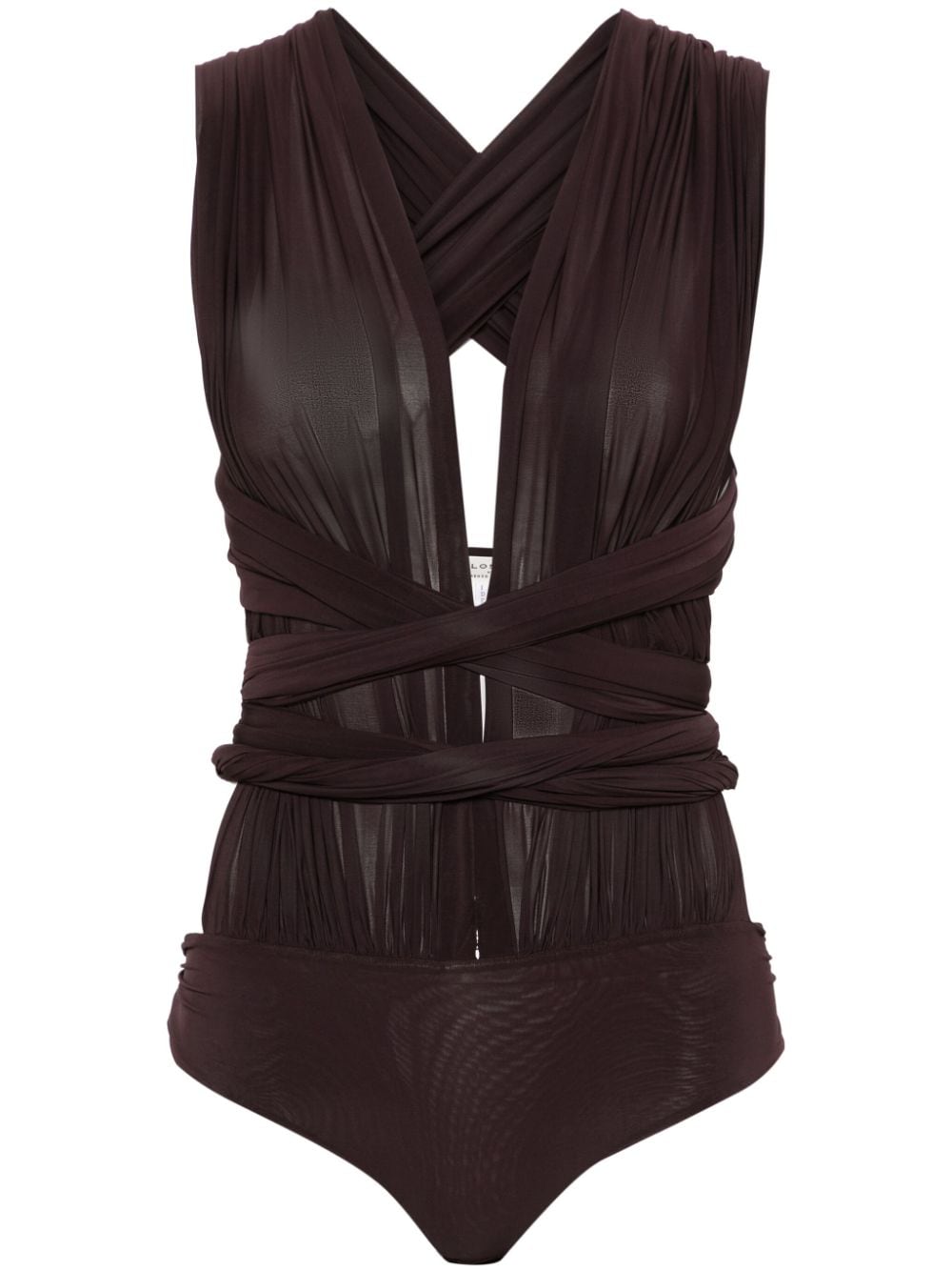 Philosophy Di Lorenzo Serafini ruched wraparound bodysuit - Brown von Philosophy Di Lorenzo Serafini