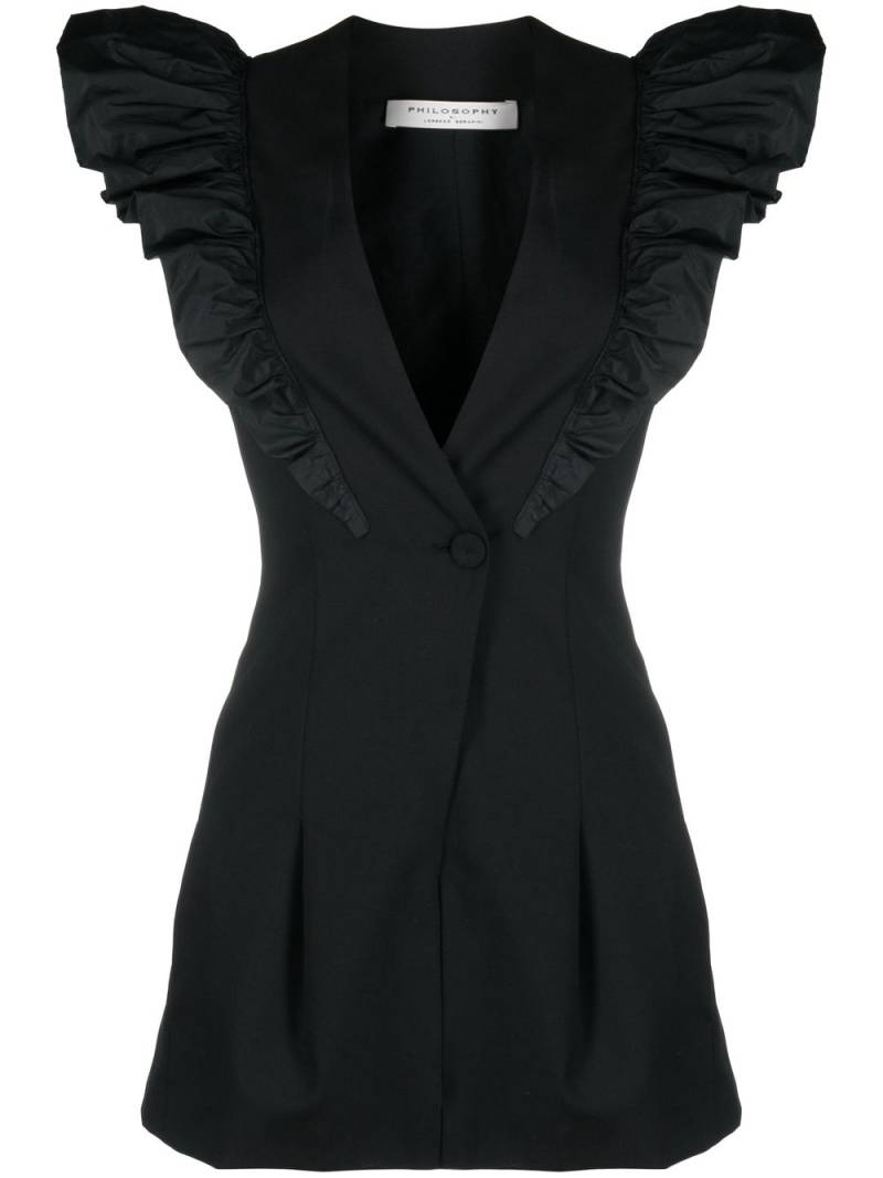 Philosophy Di Lorenzo Serafini ruffle-detail mini dress - Black von Philosophy Di Lorenzo Serafini