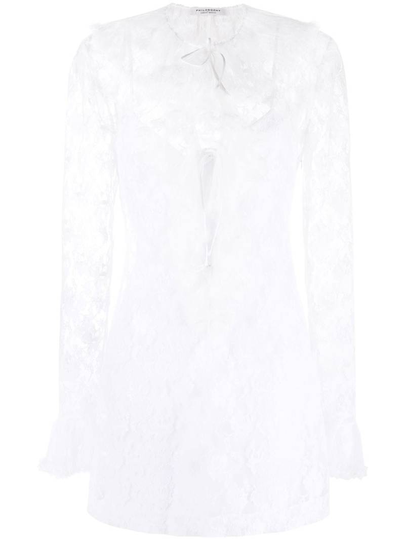 Philosophy Di Lorenzo Serafini ruffled lace minidress - White von Philosophy Di Lorenzo Serafini